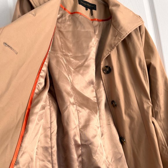 Donna Karan Women's Double-breasted Hooded Trench Coat - Picture 6 of 11